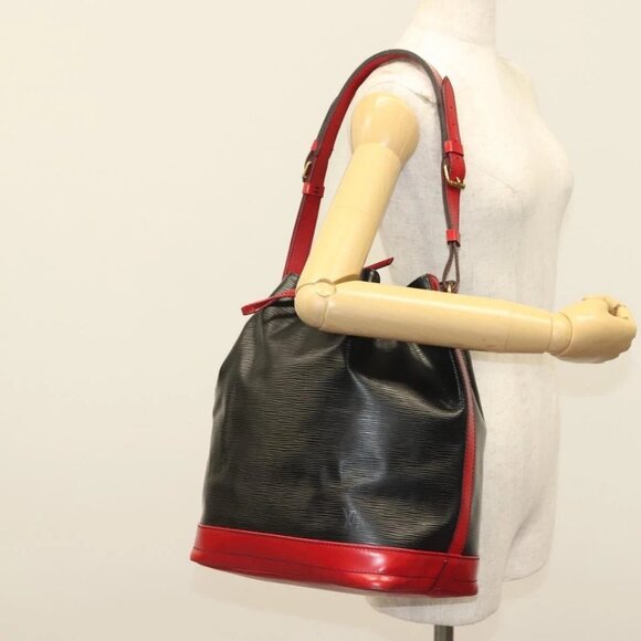 LOUIS VUITTON Epi Noe Shoulder Bag Bicolor Black Red - Picture 1 of 16